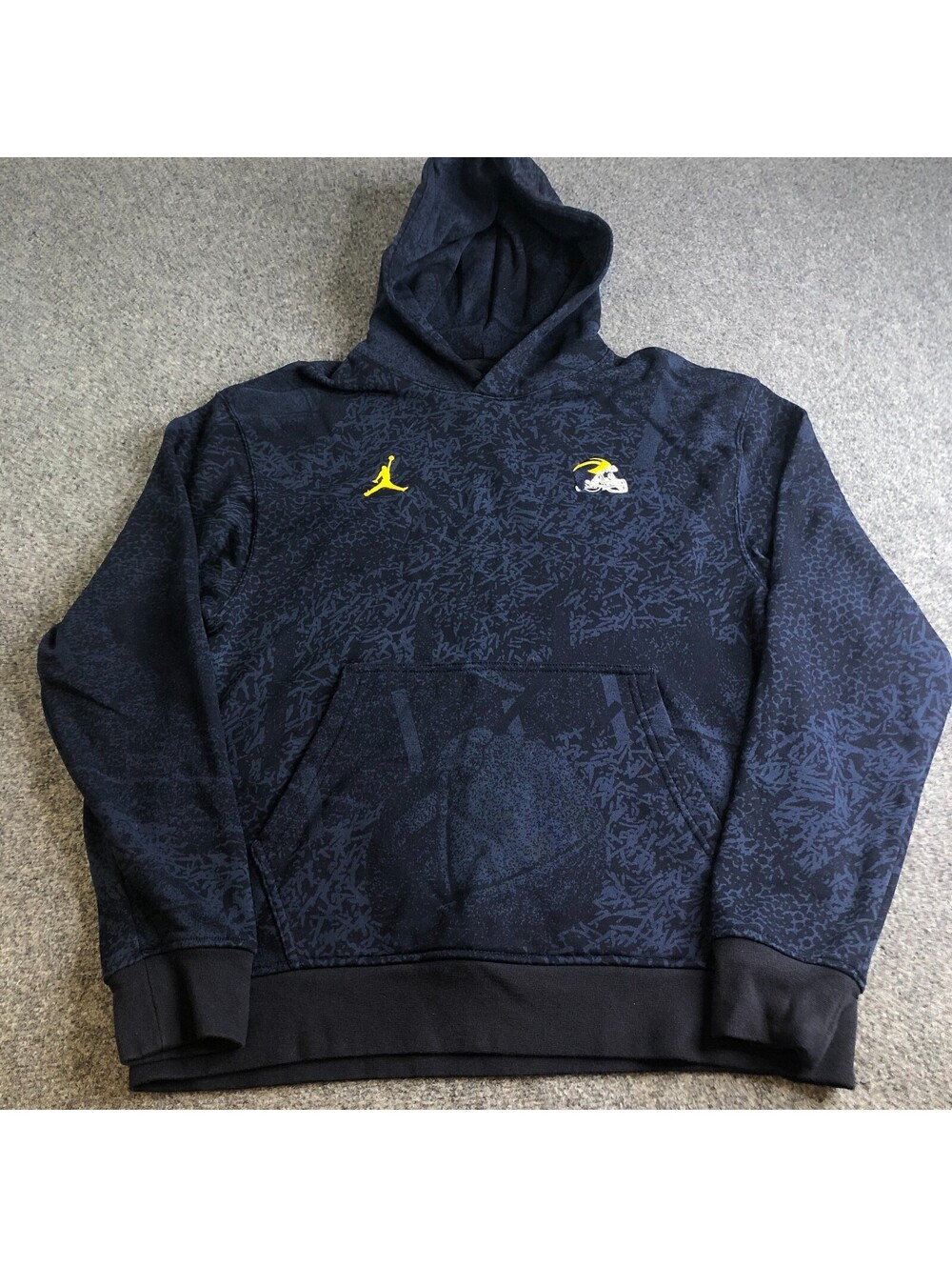 Nike Air Jordan Michigan Wolverines Hoodie Mens Medium All Over Print Jumpman